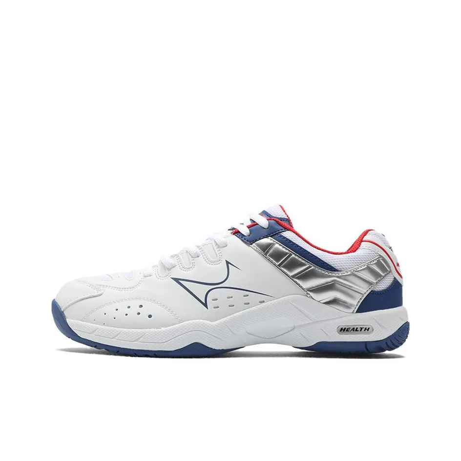 HEALTH Cushioning Wear Resistant Low Top Badminton Shoes Unisex White Blue