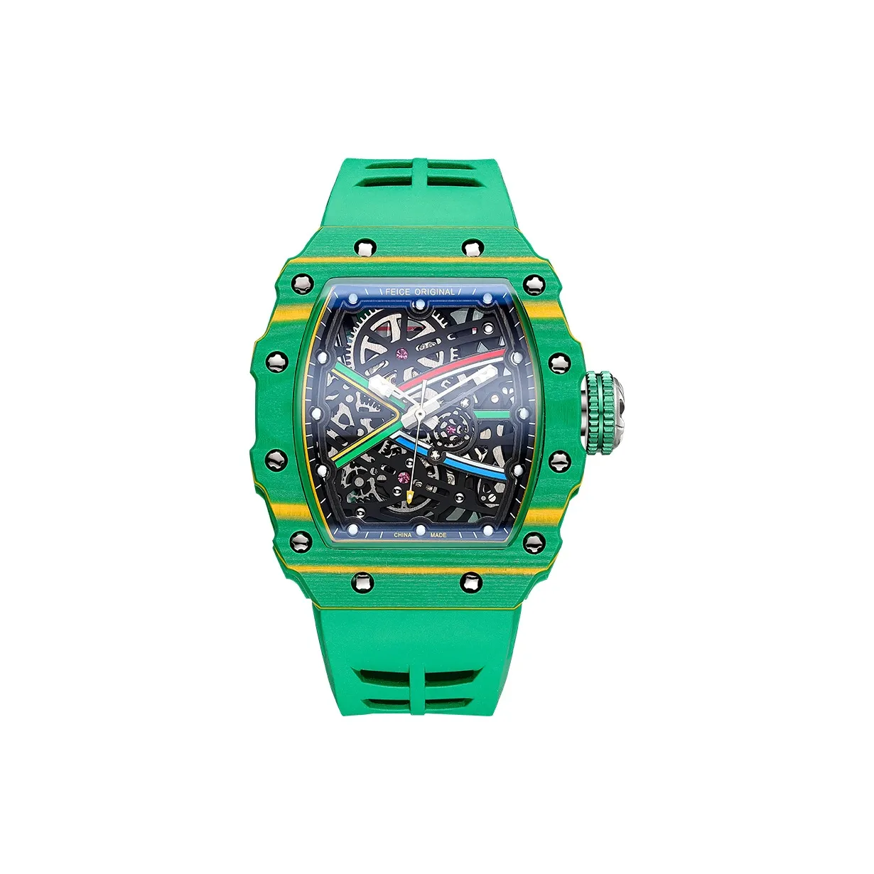 FEIKE Carbon Fiber Series Mechanical Movement Watch Men's Watches Green Dial FM603