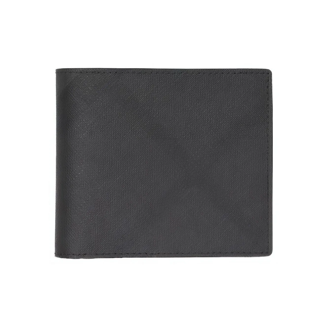 Burberry International Bifold Wallet London Check And Leather 8 Card Slot Dark Charcoal