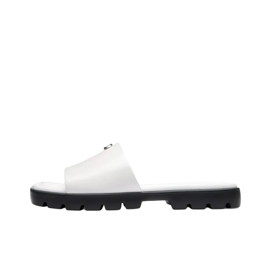 COACH Slide Slippers 0.5cm Women's White
