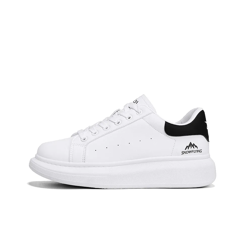 SNOW FLYING Skateboard Shoes Unisex Low Top White/Beige/Black