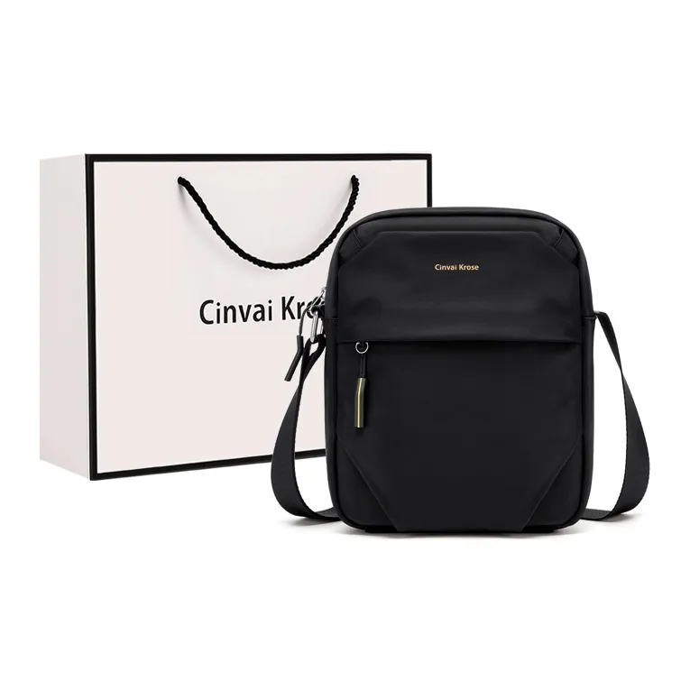 CinvaiKrose Ткань Городской Techwear Курьерская Сумка Сумка через плечо Маленькая Мужская Черная