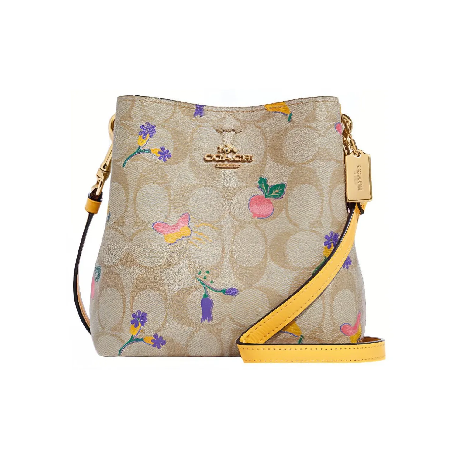 COACH Town Искусственная кожа Ведрообразная сумка через плечо Мини Женская Хаки