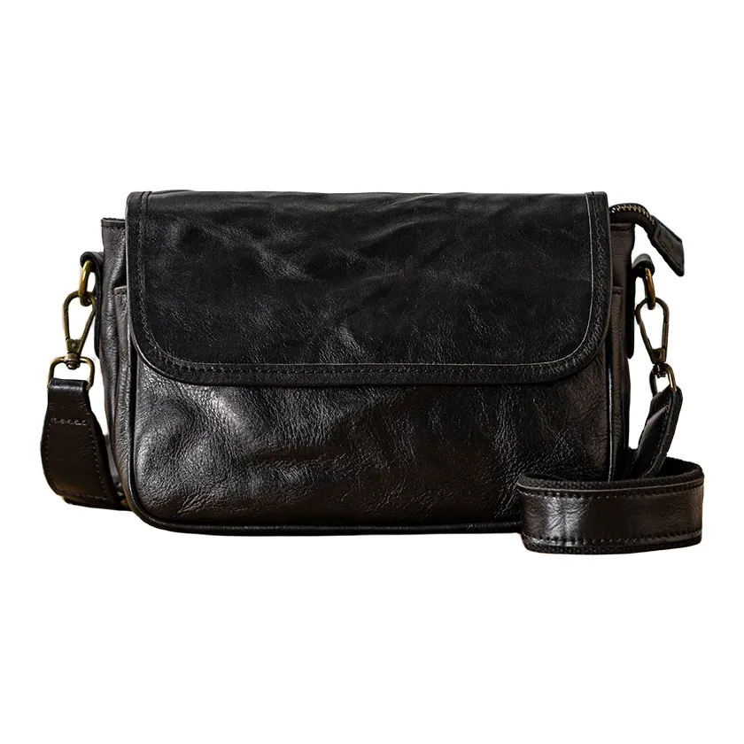 Back Step Первый слой Растительное дубление Корова Настоящая кожа Сумка через плечо Средняя Унисекс Черный Кофейный