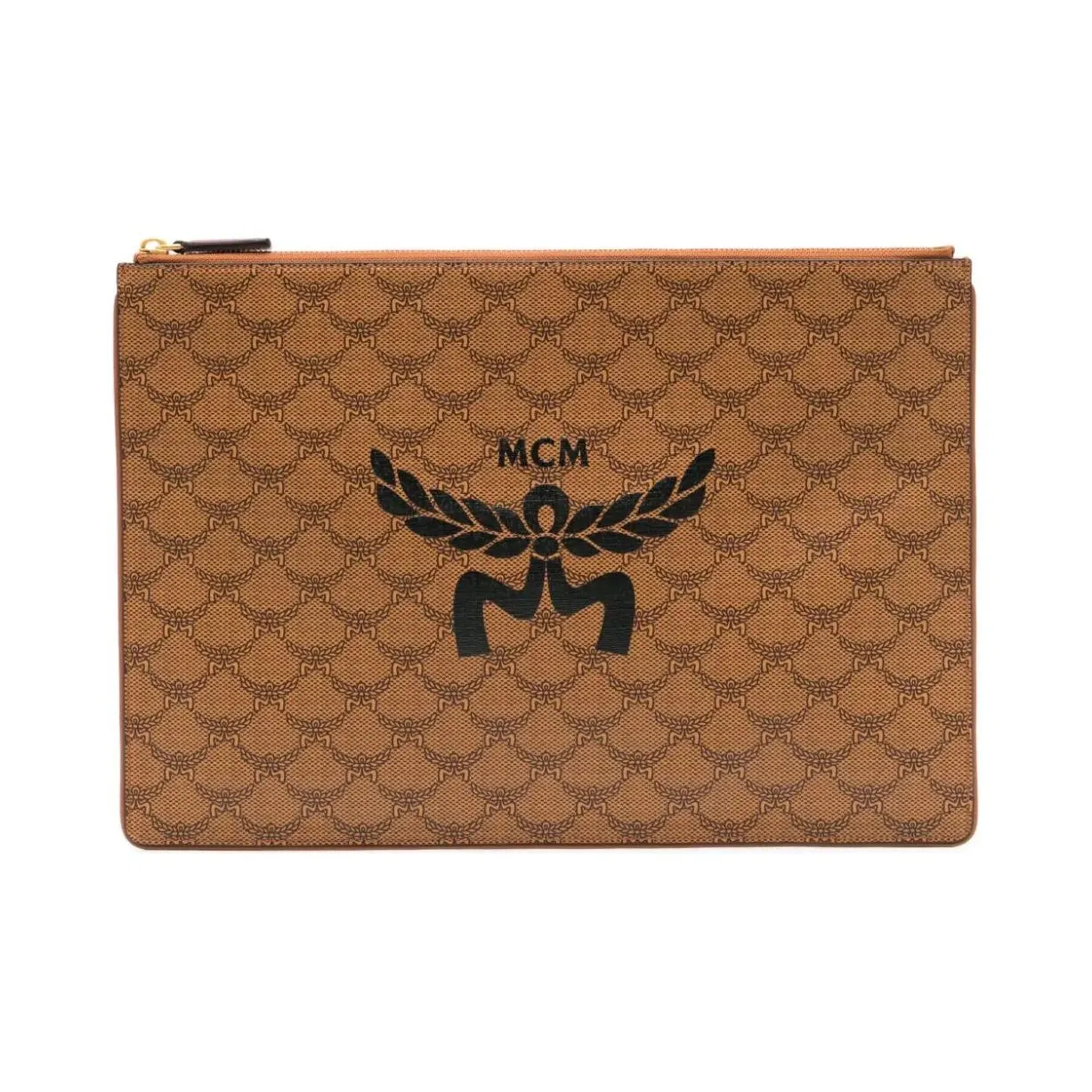 MCM Холст и Кожа Клатч Экстра-большой Мужской Коньяк
