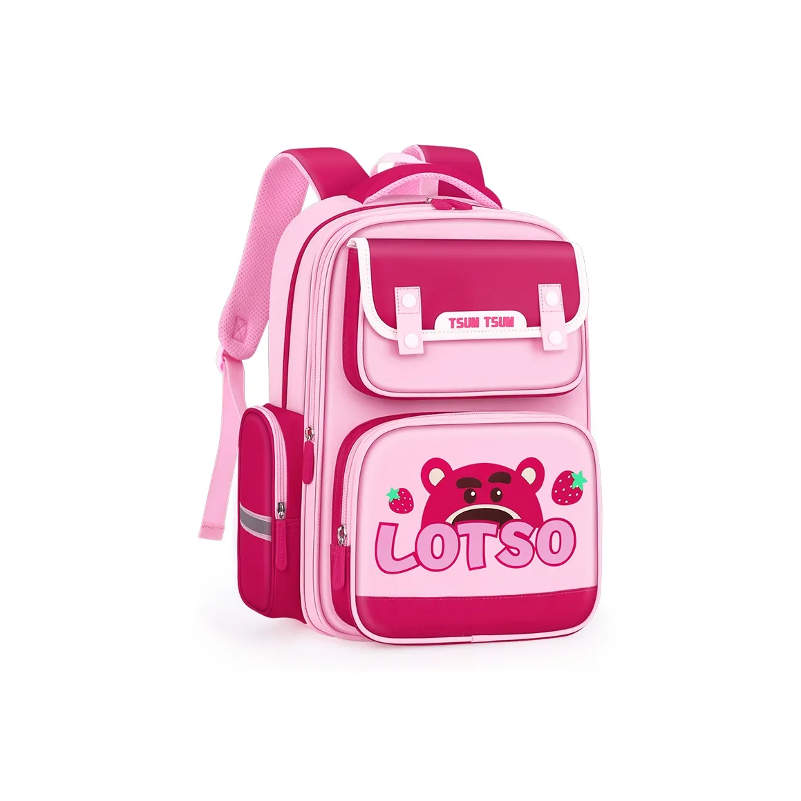 Disney Strawberry Bear Series Полиэстер Рюкзак Для Детей Маленький Детский Розовый Красный