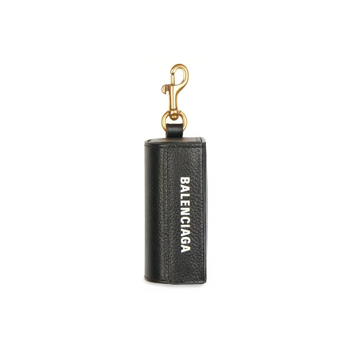Balenciaga Grain Cow Leather Lipstick Bag Necklace Pouch Women's Black
