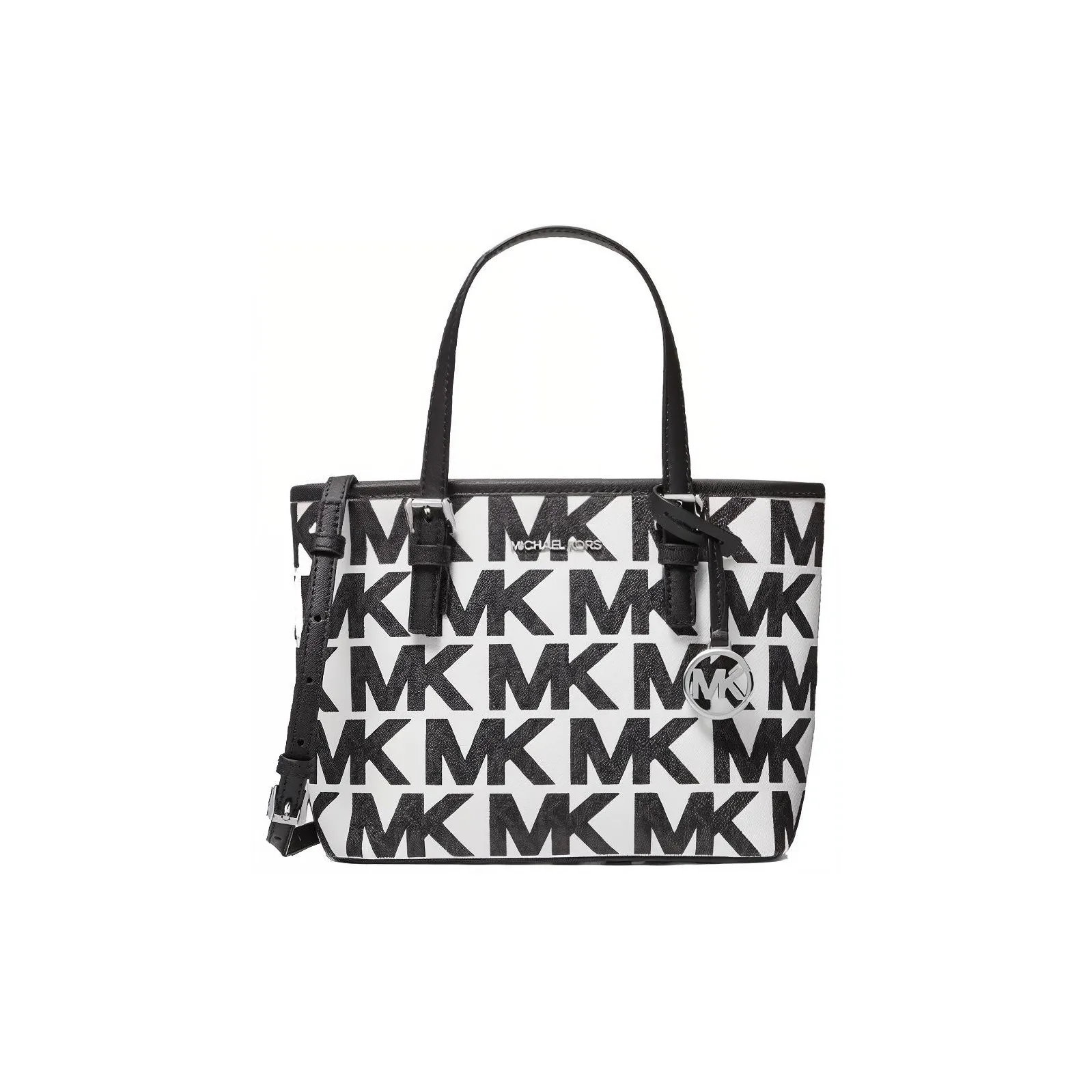 MICHAEL KORS Leather Tote Bag Shopping Bag Handbag Shoulder Bag Mini Women's Black White