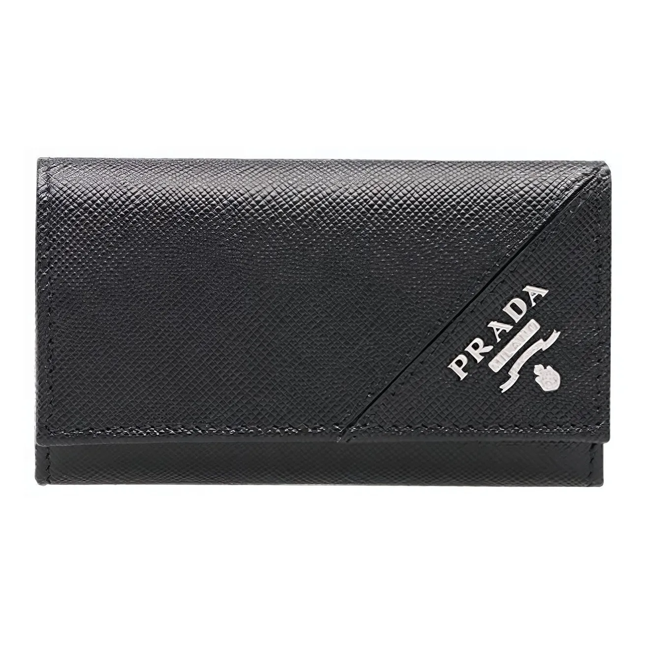 PRADA Cow Leather Key Pouch Regular Unisex Black