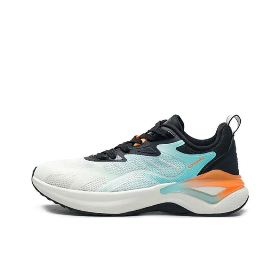 QIAODAN Falcon Hunting Cushioning Wear Resistant Low Top Running Shoes Men's Blue Black Orange