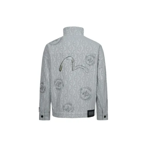 EVISU Абрикос Полный принт Мужские Джинсовые куртки