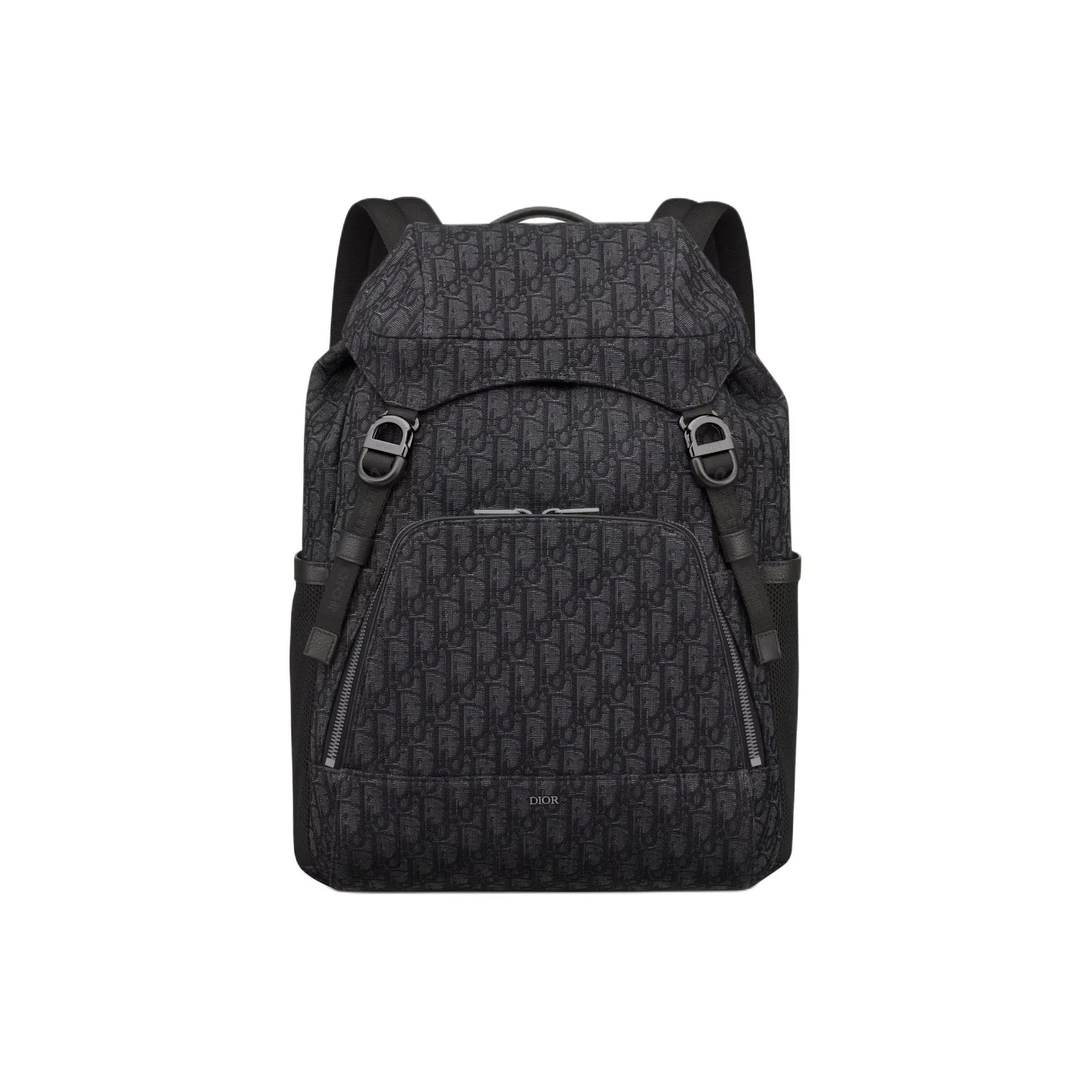 DIOR 8 Oblique Printed Fabric Backpack Men's Black