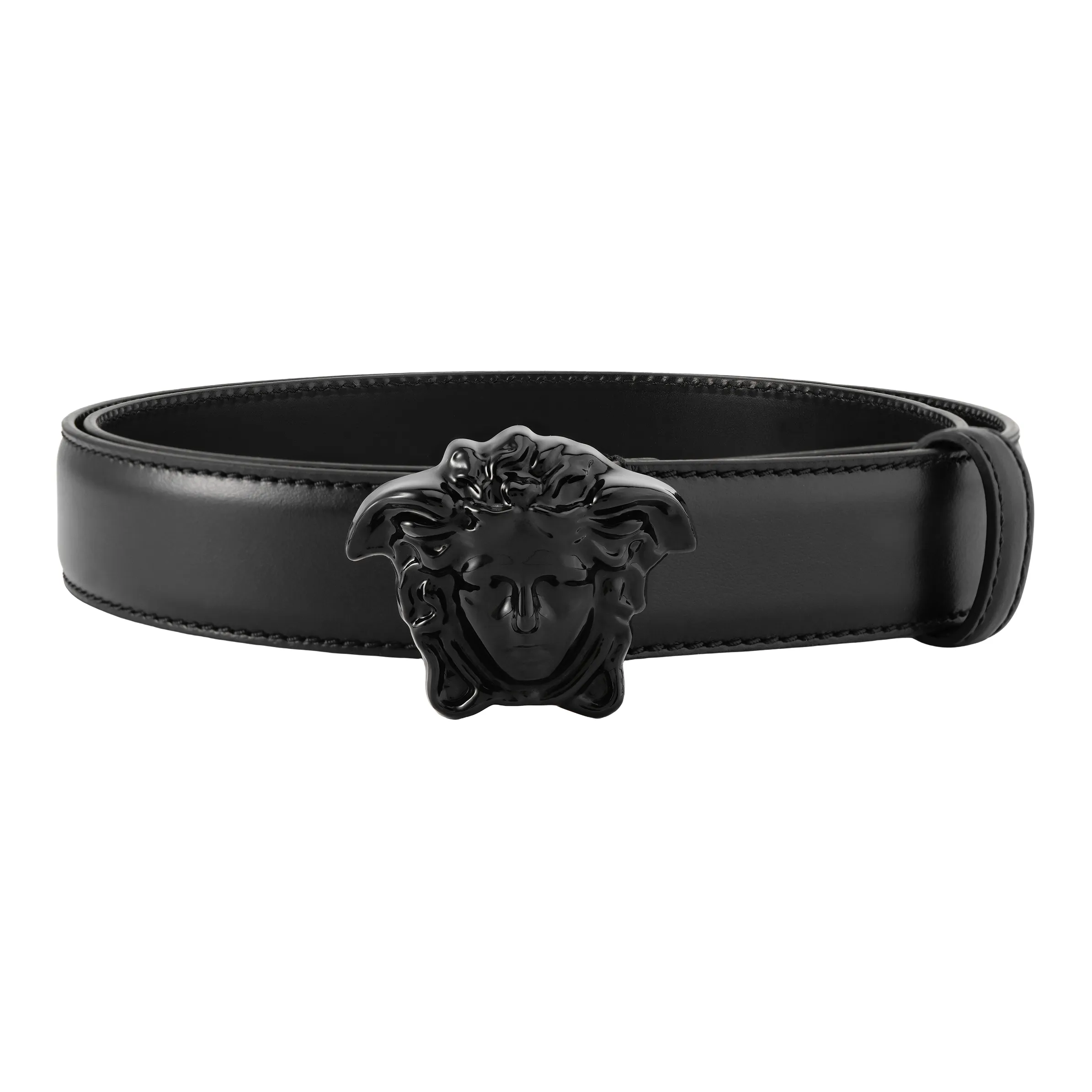 FANSIZHE Leather Belts Men's Black Width 3cm