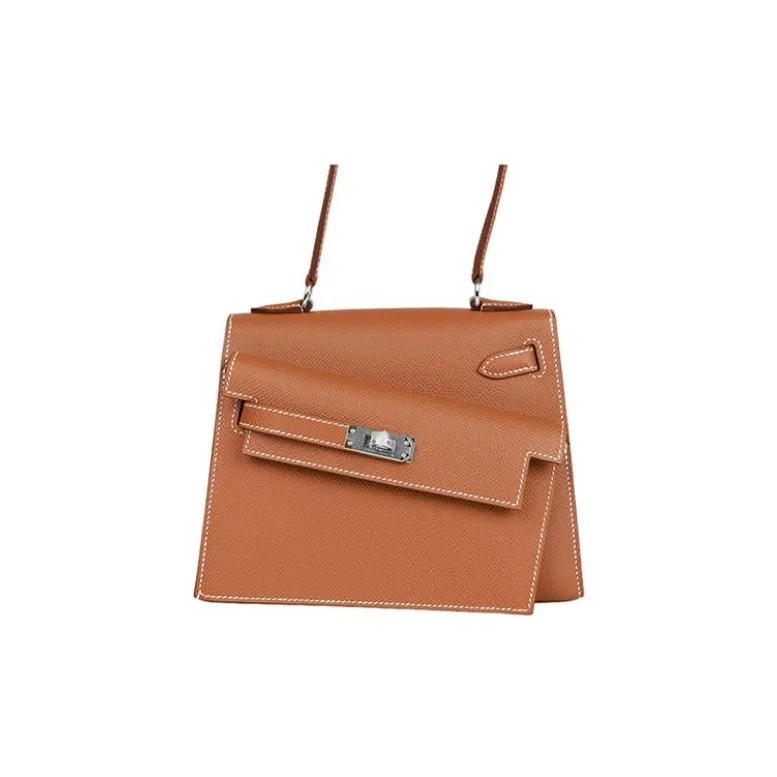 HERMES Kelly Epsom Leather Kelly Bag, Handbag, Shoulder Bag, Crossbody Bag Women's 37 Gold Brown