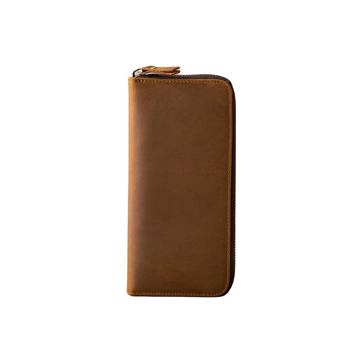 Back Step Top Grain Cow Leather Natural Leather Long Clutch Wallet Regular Unisex Coffee Light Brown Back Step Топ-зернистая коровья кожа натуральная кожа длинный клатч кошелек стандартный унисекс кофейный светло-коричневый