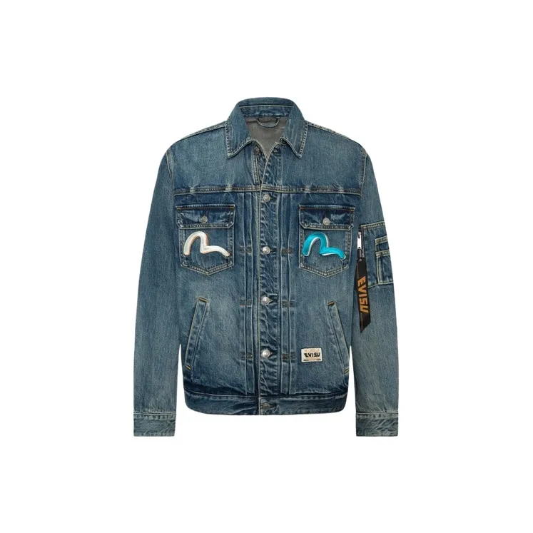 EVISU Denim Jackets Men's Denim Blue