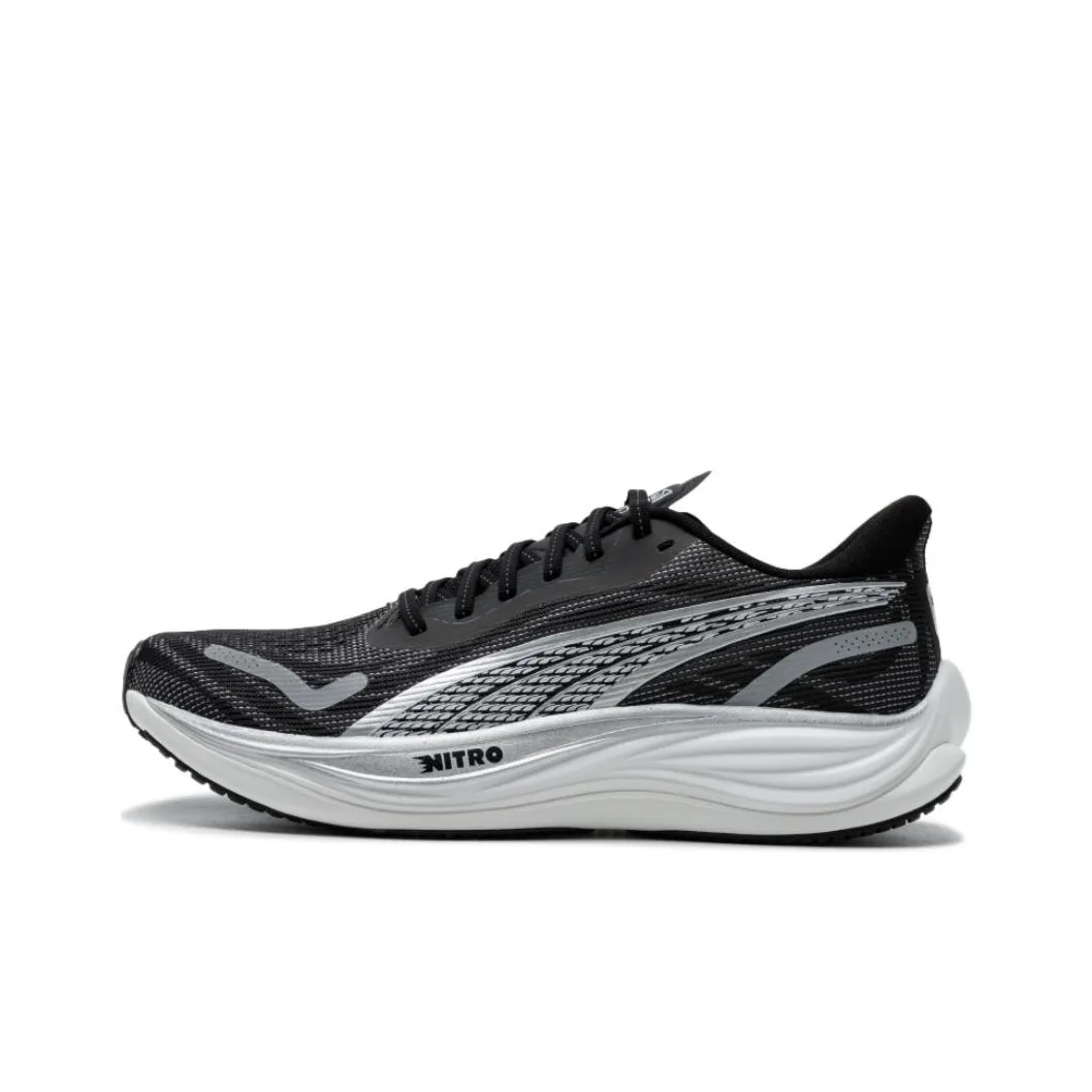 PUMA Velocity Nitro 3 Устойчивый к истиранию Низкий Топ Повседневные Городские Кроссовки для Коммуникативных Беговых Кроссовки Унисекс Черный Белый