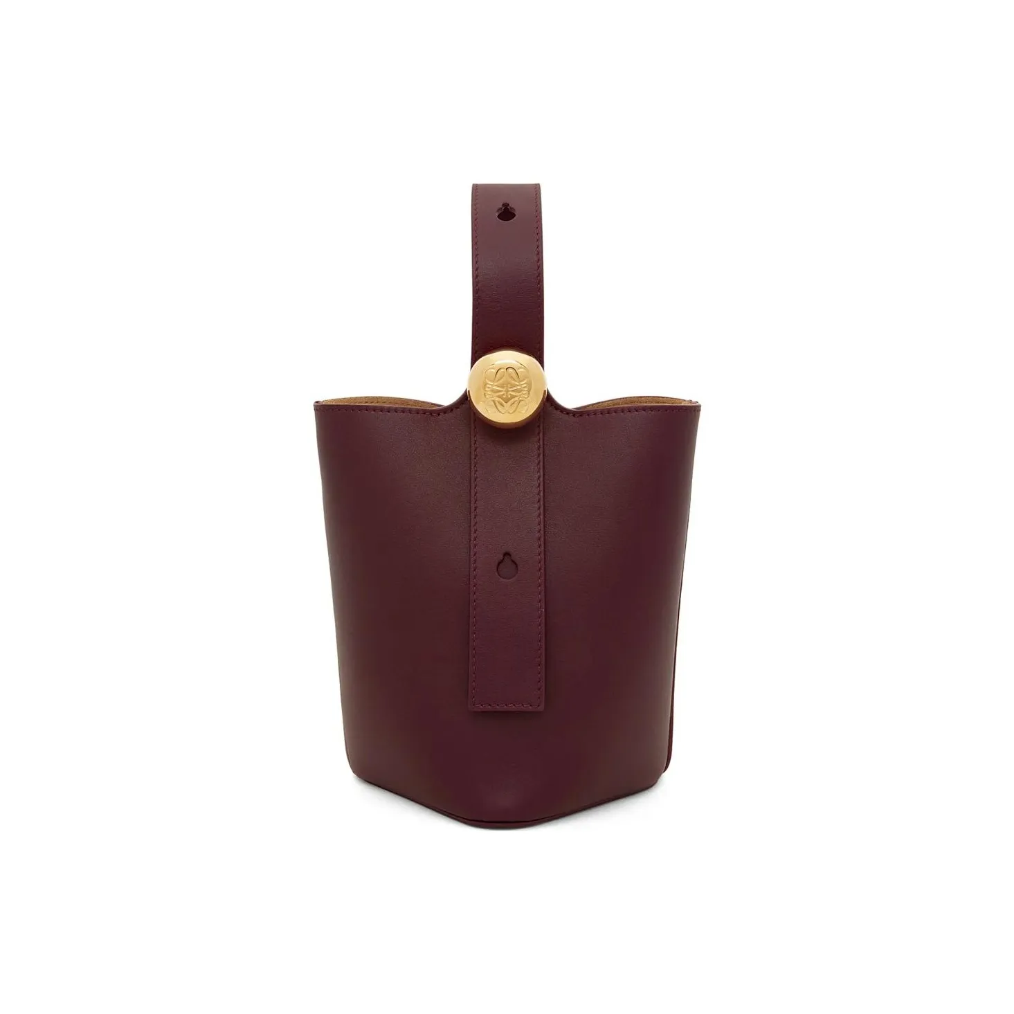 LOEWE Soft Cow Leather Bucket Bags Shoulder Bag Crossbody Bag Handbag Mini Women's Burgundy