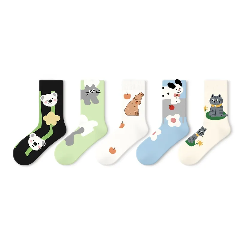 Primeet Mid Calf Socks Women's 5 Pack