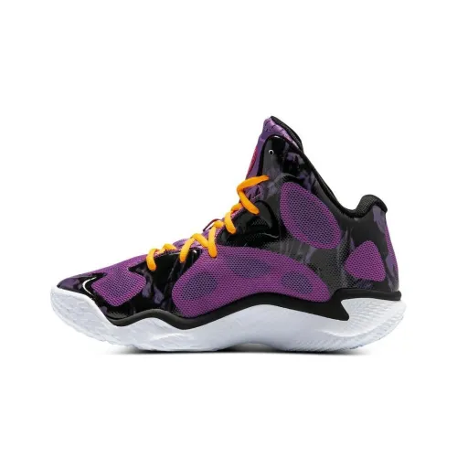 Under Armour Curry Spawn FloTro Баскетбольные кроссовки MID Топ Черно-фиолетовый Унисекс