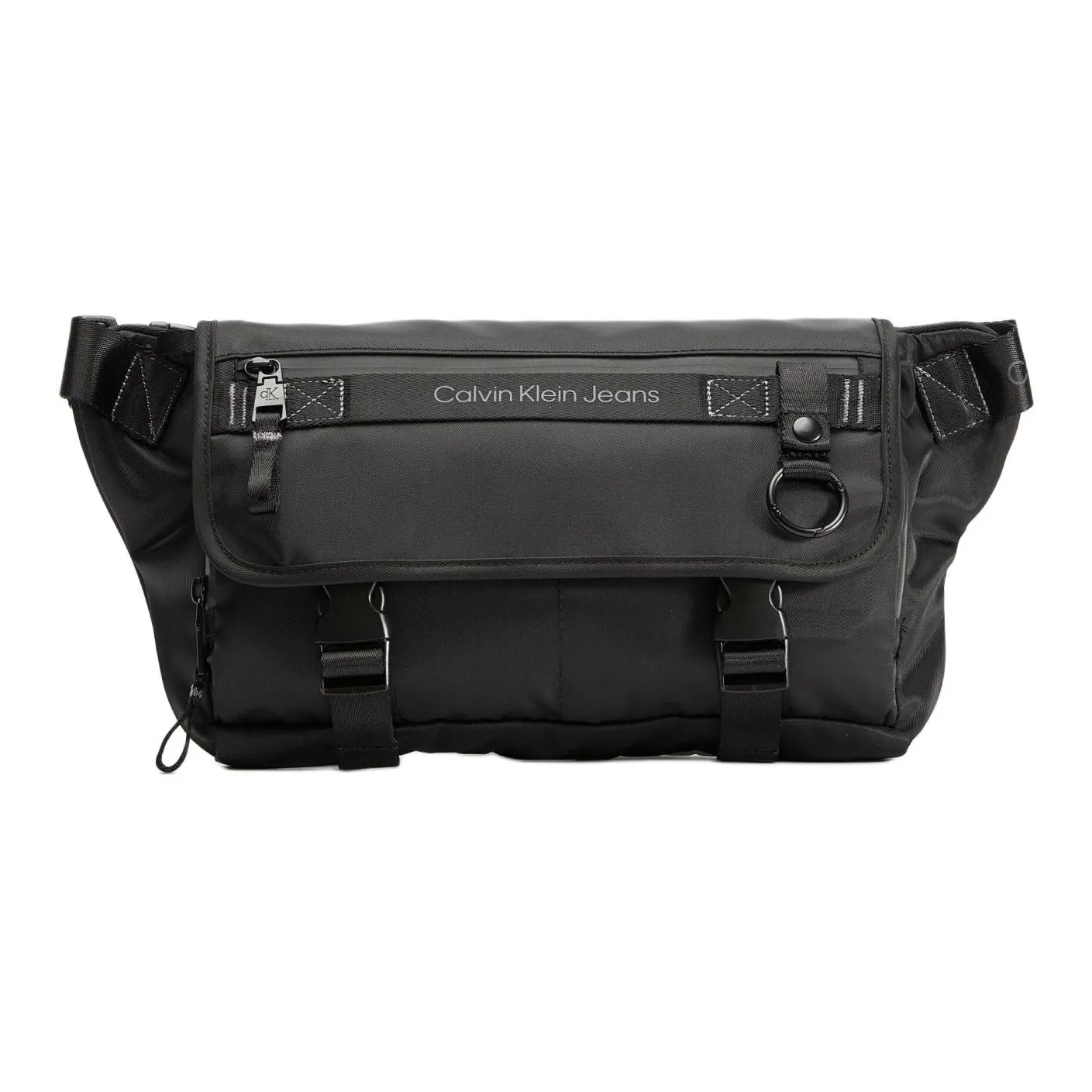 CALVIN KLEIN Twill Nylon Shoulder Bag, Crossbody Bag Men's Black
