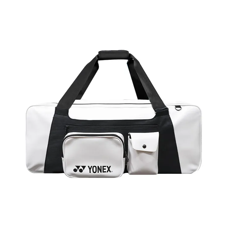 YONEX Fabric Artificial Leather Travel Handbag Large Size Unisex White/Black