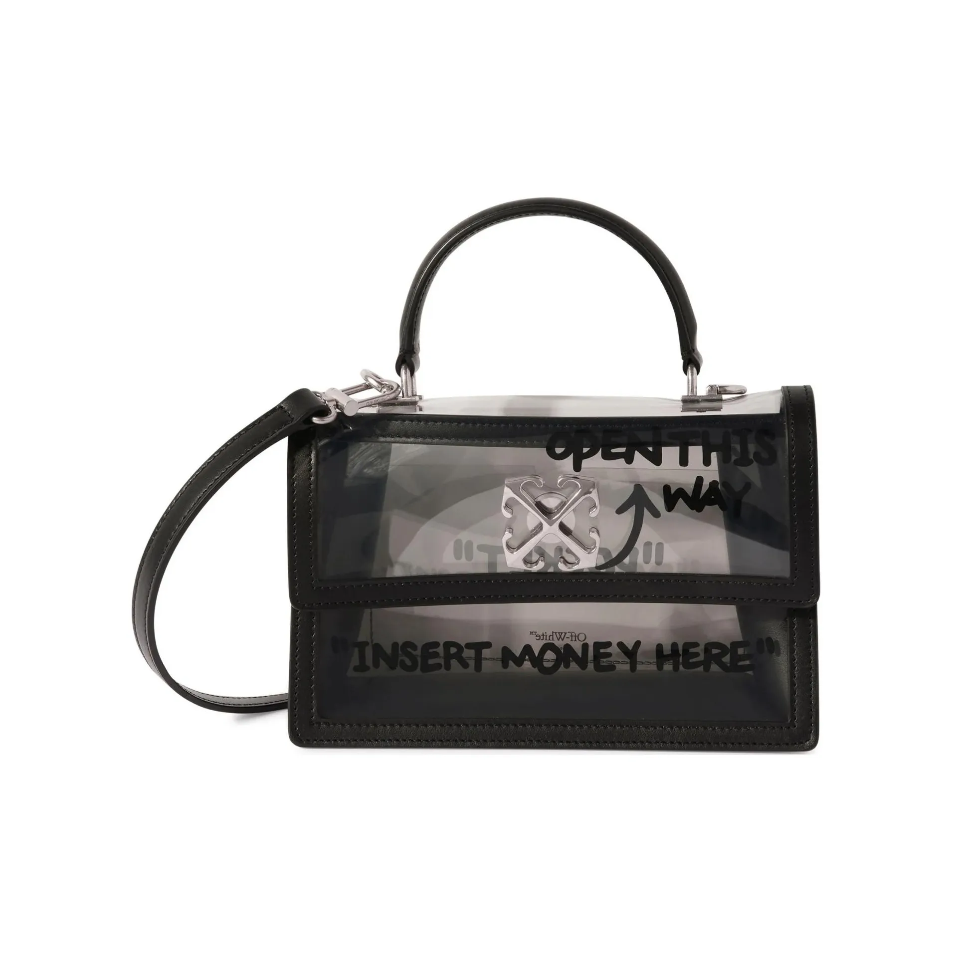 OFF WHITE Jitney 1.4 Transparent design Tote Bag