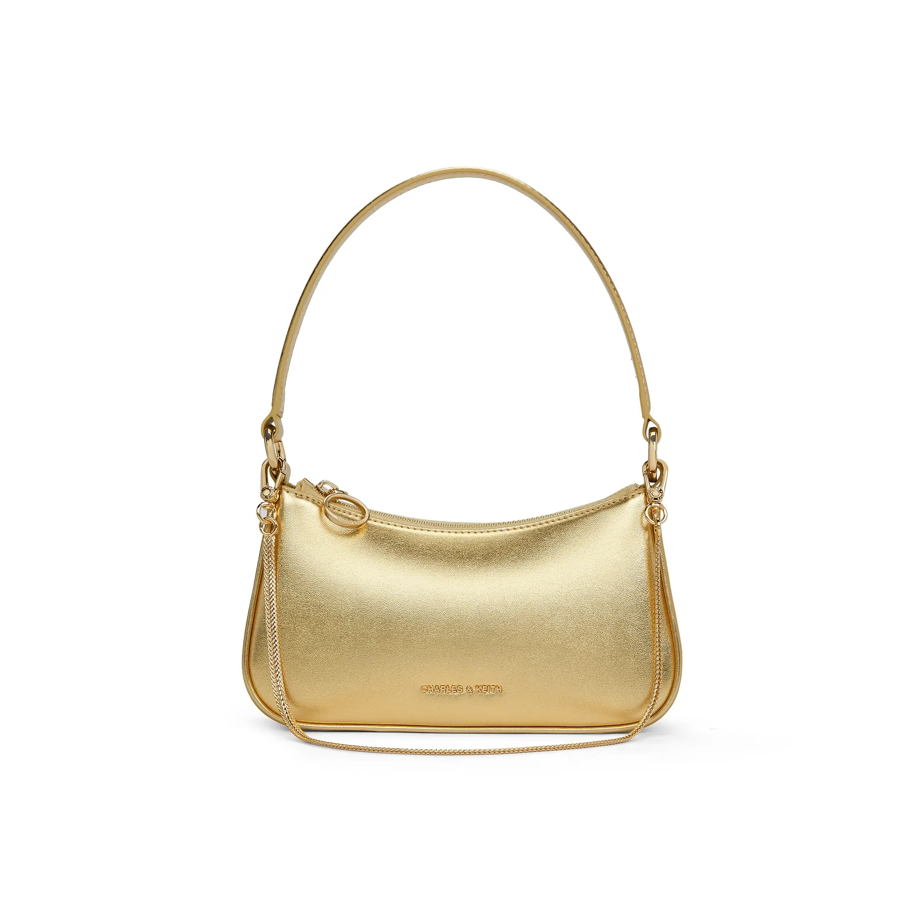 CHARLES KEITH Сумка через плечо из синтетической кожи маленькая сумка для женщин черная золотая серебряная