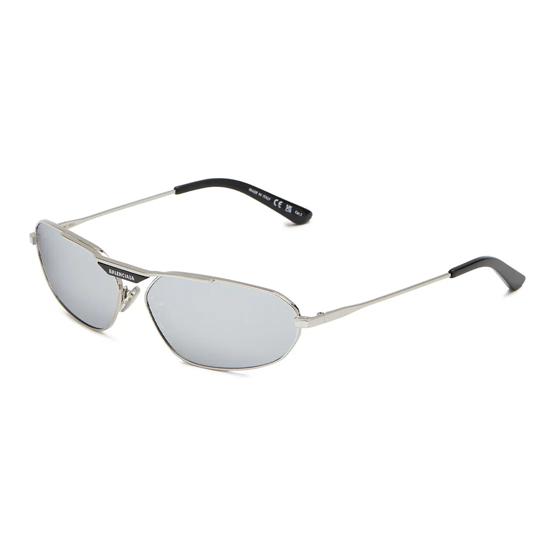 Balenciaga Металл Aviator Солнцезащитные очки Мужские Серебряные