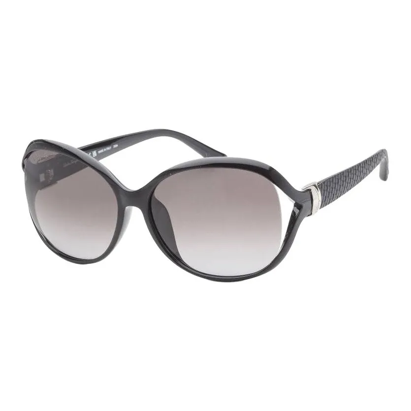 FERRAGAMO Acetate Oval Sunglasses Women's Black