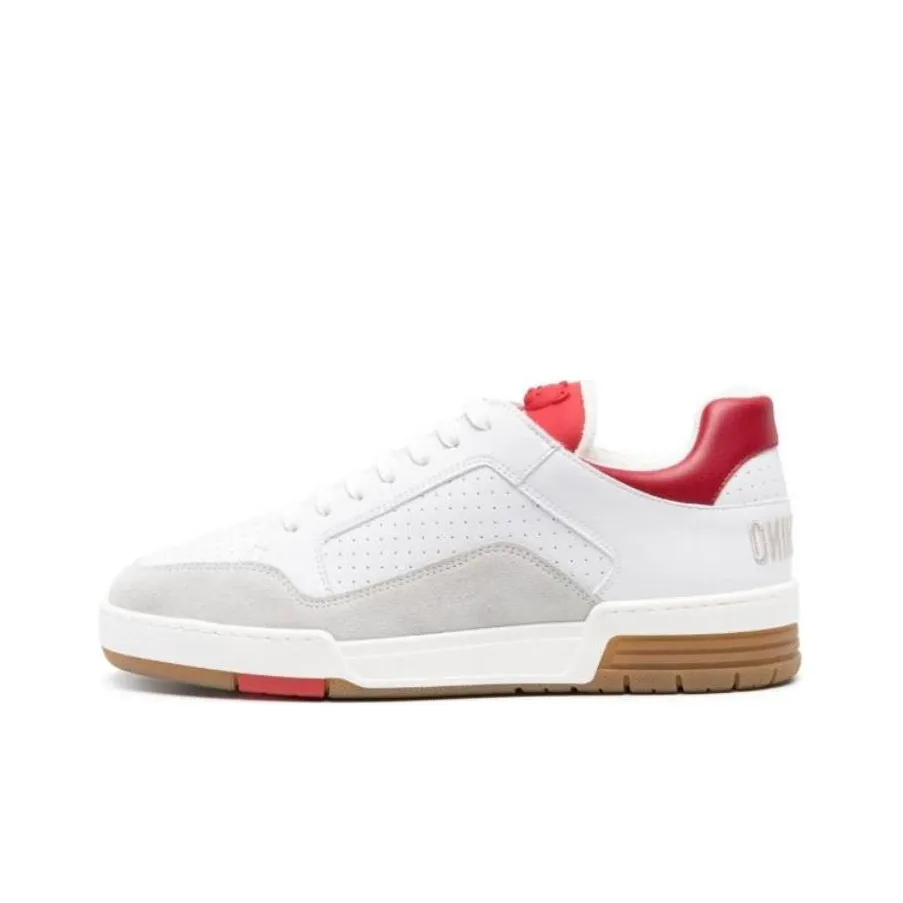 MOSCHINO Logo Embroidered Lace Up Sneakers