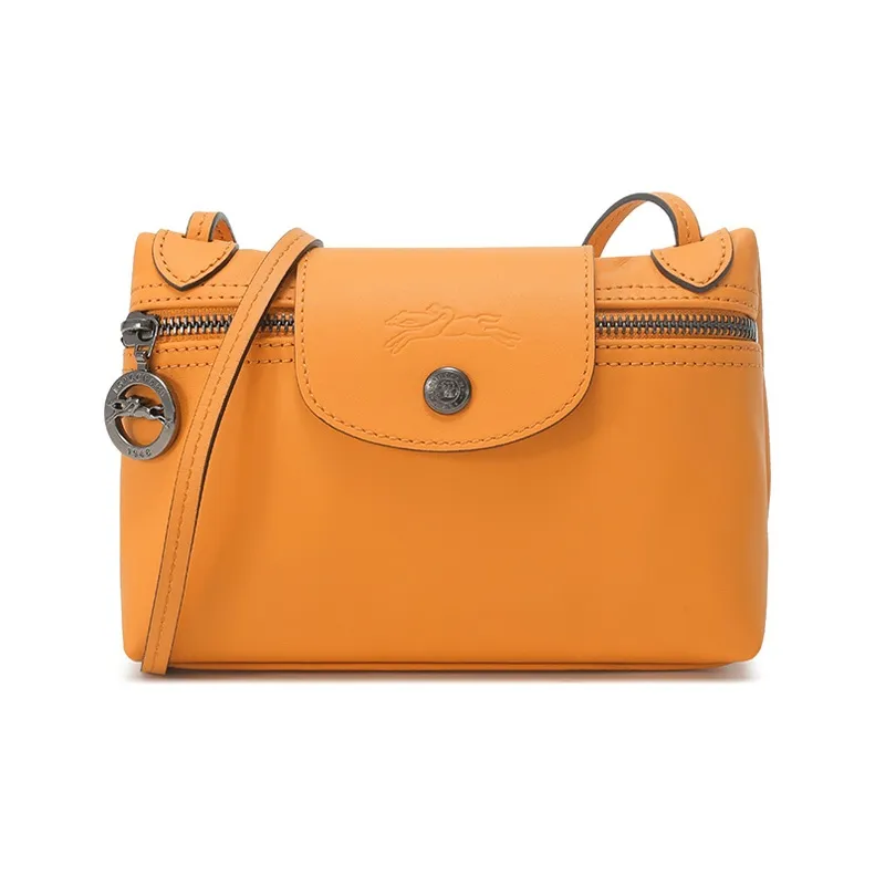 LONGCHAMP Le Pliage Xtra Коровья кожа Маленькая сумочка Сумки через плечо Сумка через плечо Мини Женская Миндально-желтая