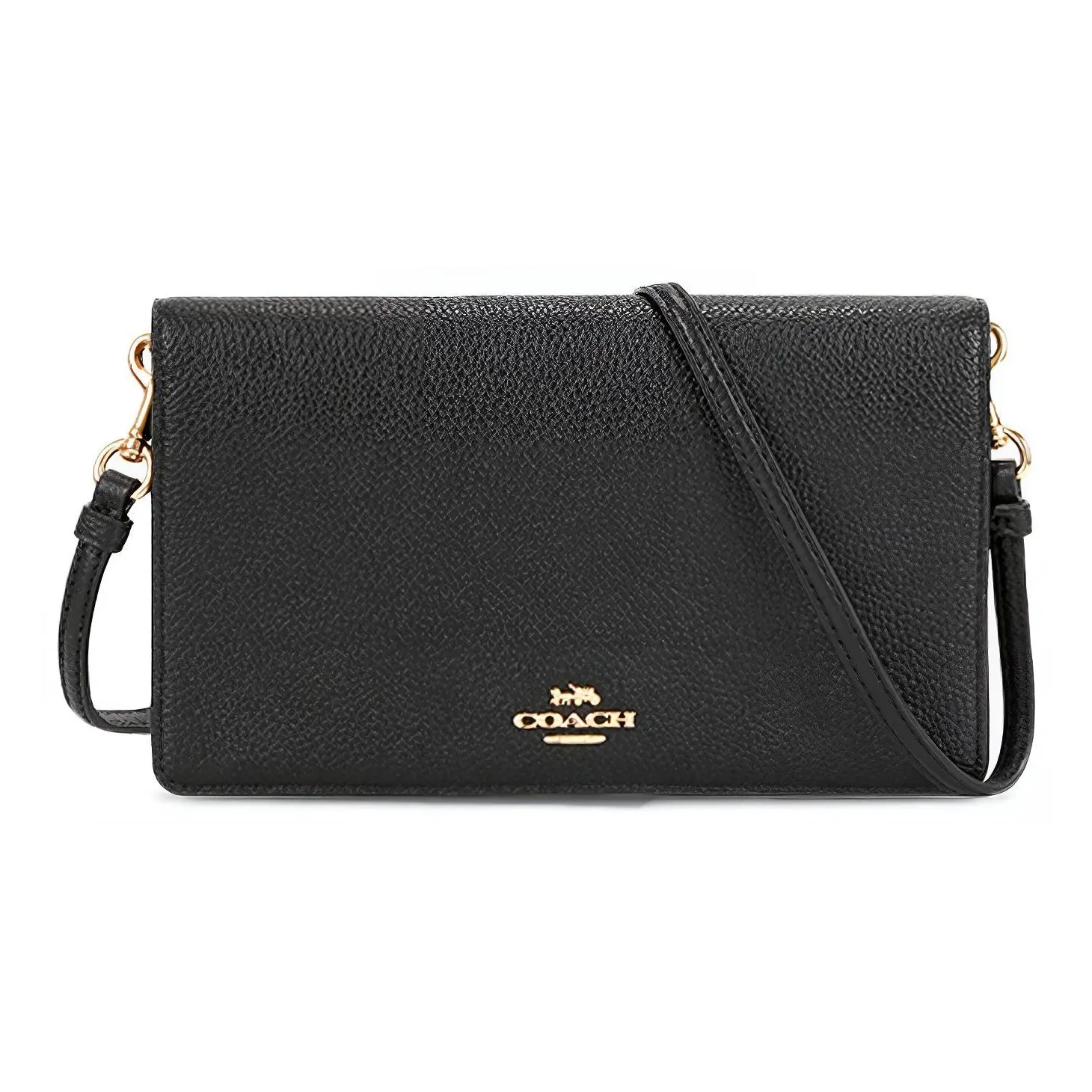 COACH Hayden Polished Grain Leather Shoulder Bag, Crossbody Bag Women's Black
