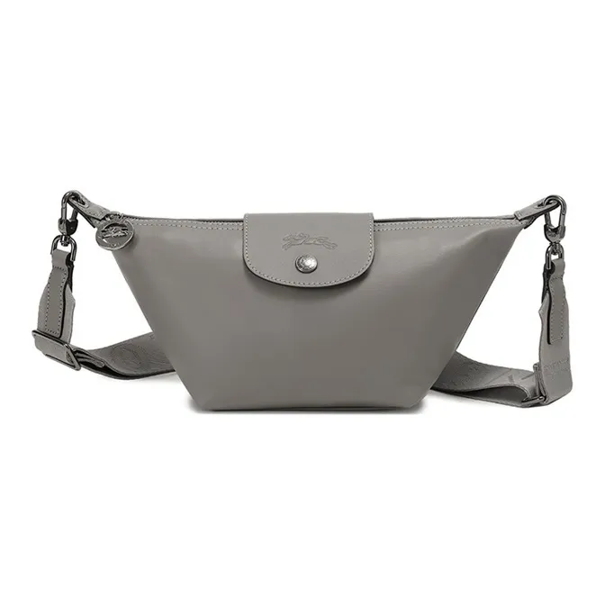 LONGCHAMP Le Pliage Xtra Корова Кожа Пельмени Сумка Сумка через плечо Сумка на плечо Мини Женская Темно-Серый