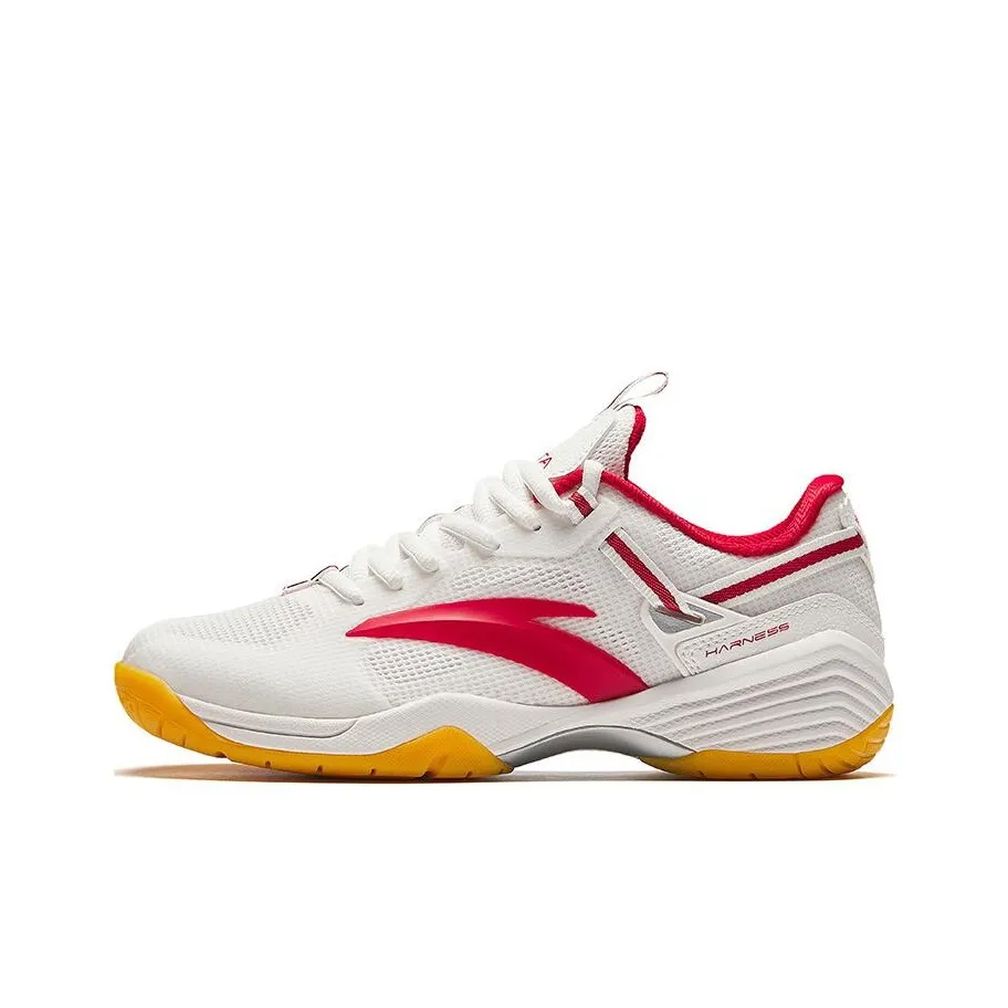 ANTA Амортизация Износостойкая Низкая Обувь для Бадминтона Женская Белая Красная