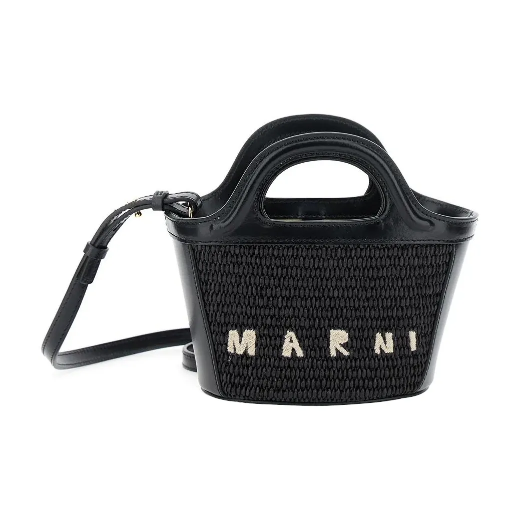 MARNI Cotton Handbag, Shoulder Bag, Crossbody Bag Women's Black
