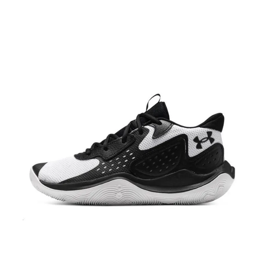 Under Armour Jet '23 Амортизация Износостойкий MID Баскетбольные кроссовки Унисекс Черный Белый