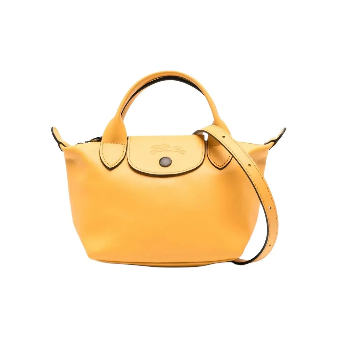 LONGCHAMP Le Pliage Xtra Cow Leather Shoulder Bag Crossbody Bag Handbag Mini Women's Apricot Orange