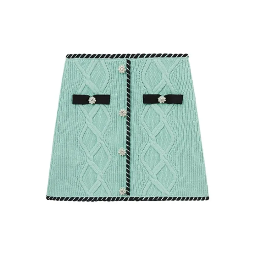 Self portrait Casual Short Skirts Women's Mint Green