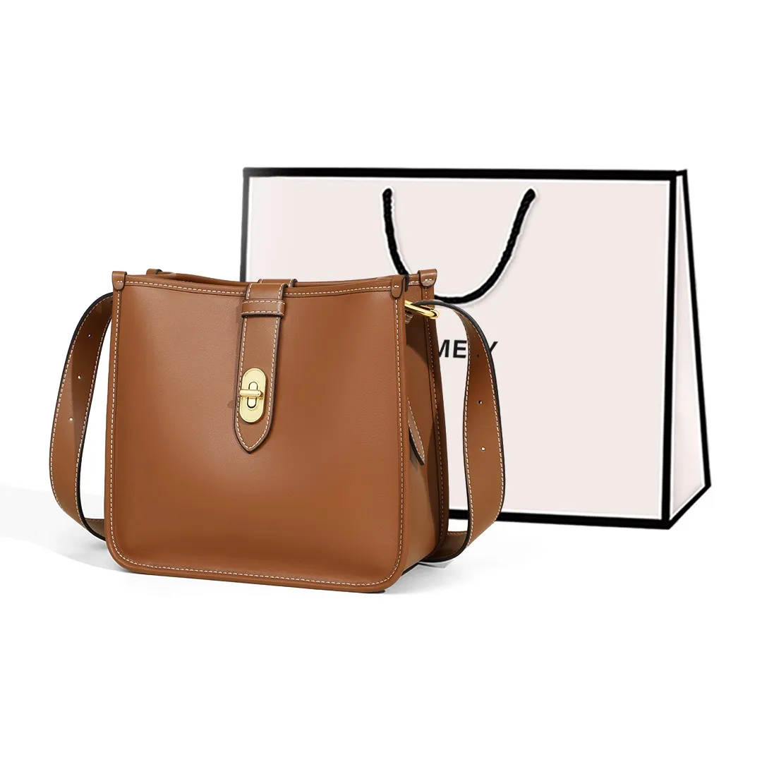 COMELY Cow Leather With Synthetic Leather Commute Tote Crossbody Bag, Shoulder Bag Medium Size Women's Mocha