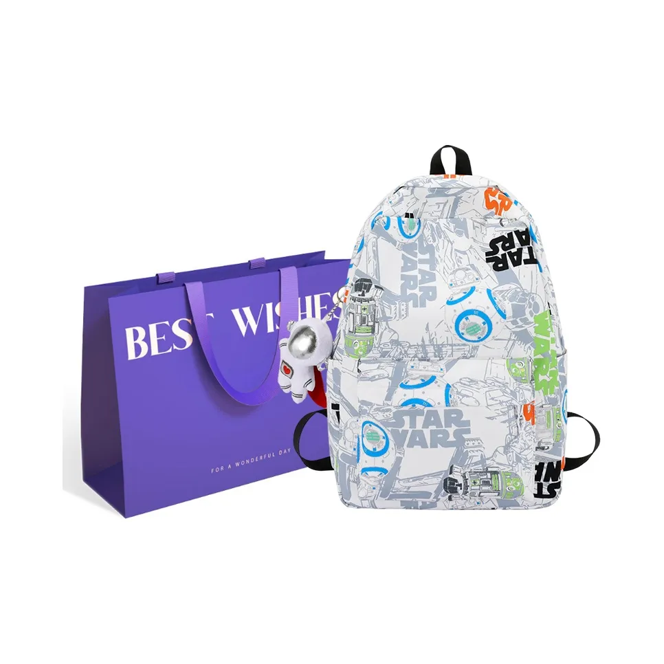 KAKAXI Nylon Backpack Unisex Black/Blue & White/Orange & White