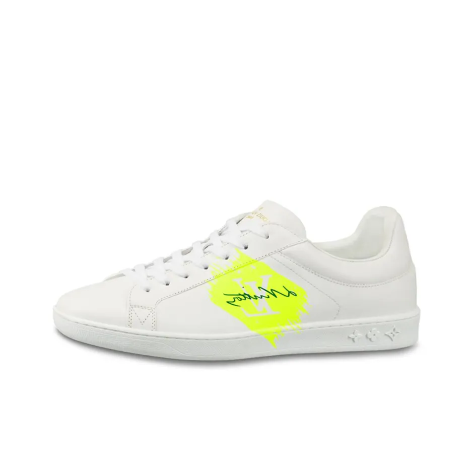 LOUIS VUITTON Luxembourg Skateboard Shoes Men Low-Top White/Yellow