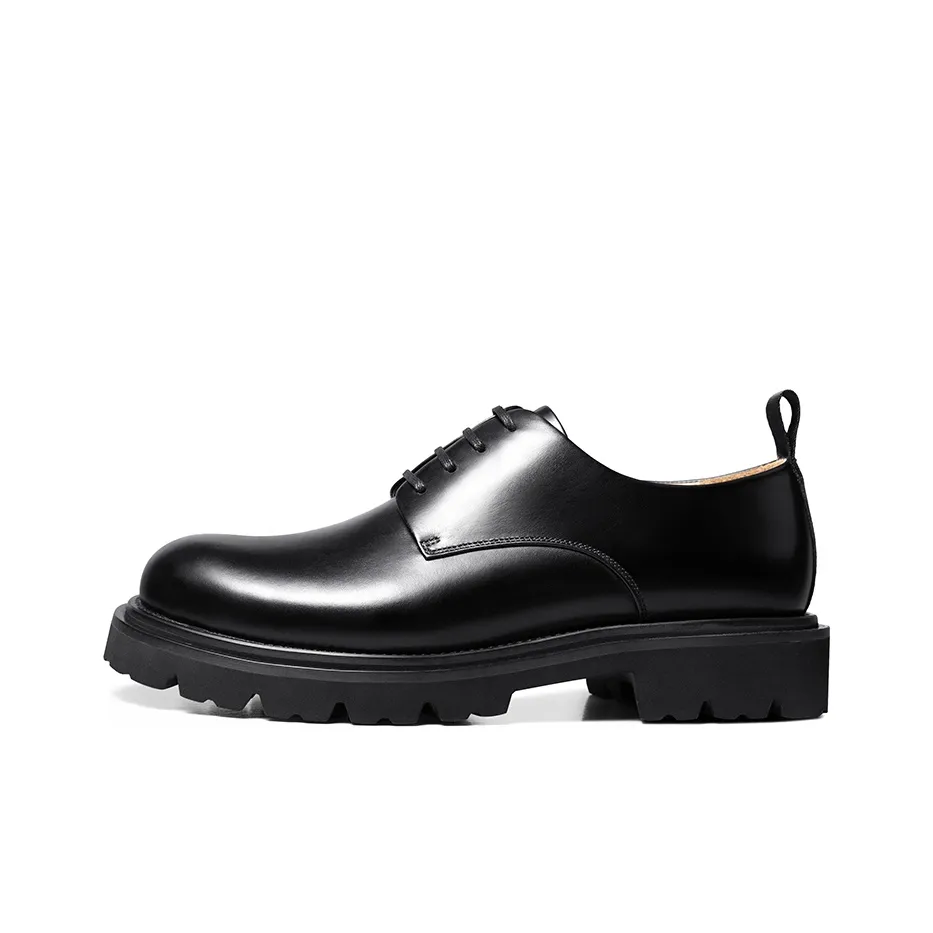 THOM WILLS Cleanfit Бизнес Коммутирование Универсальный Телячья кожа Chunky Derby Обувь Кэжуал Мужской Черный