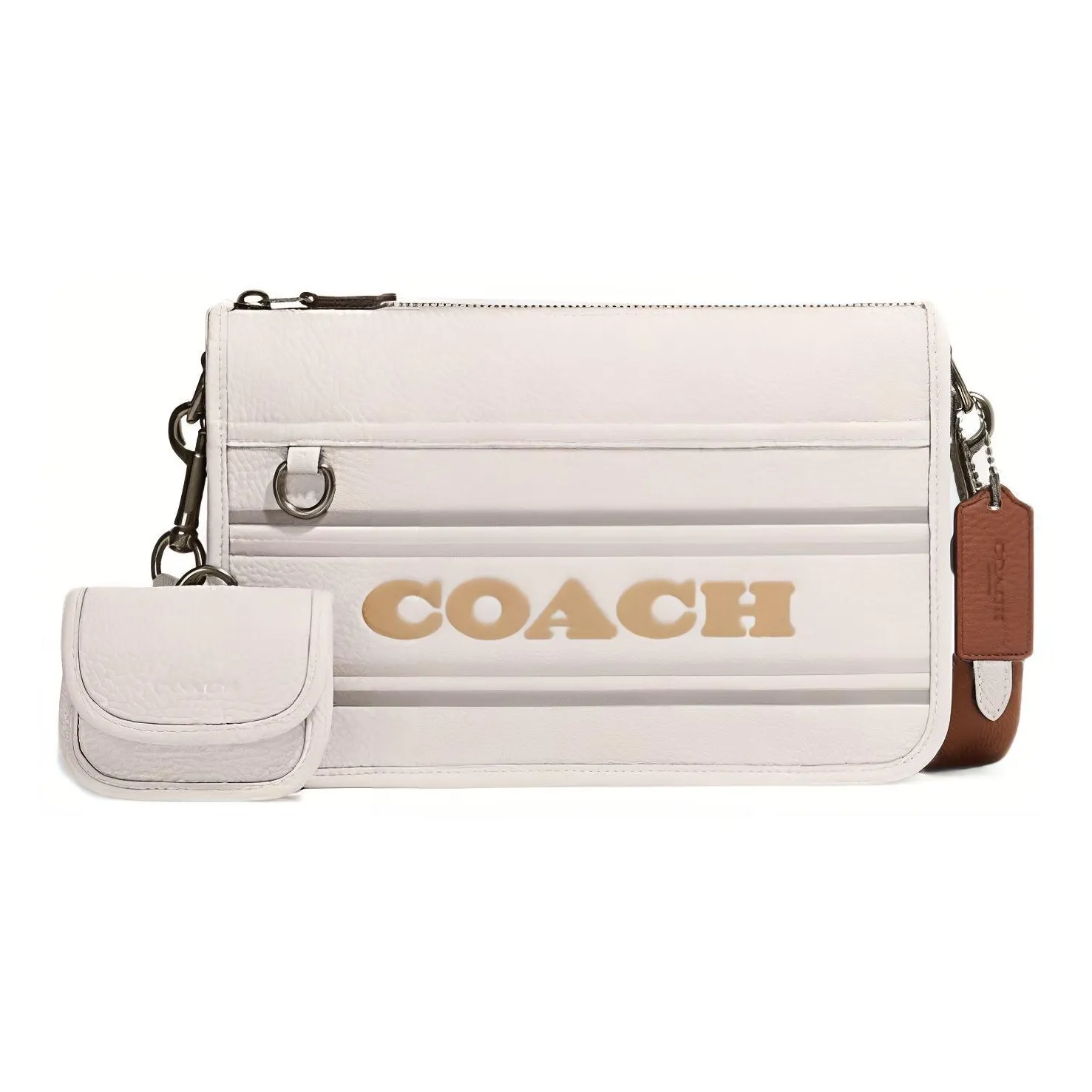 COACH Heritage Корова Кожа Сумка через плечо Средняя Женская Белая