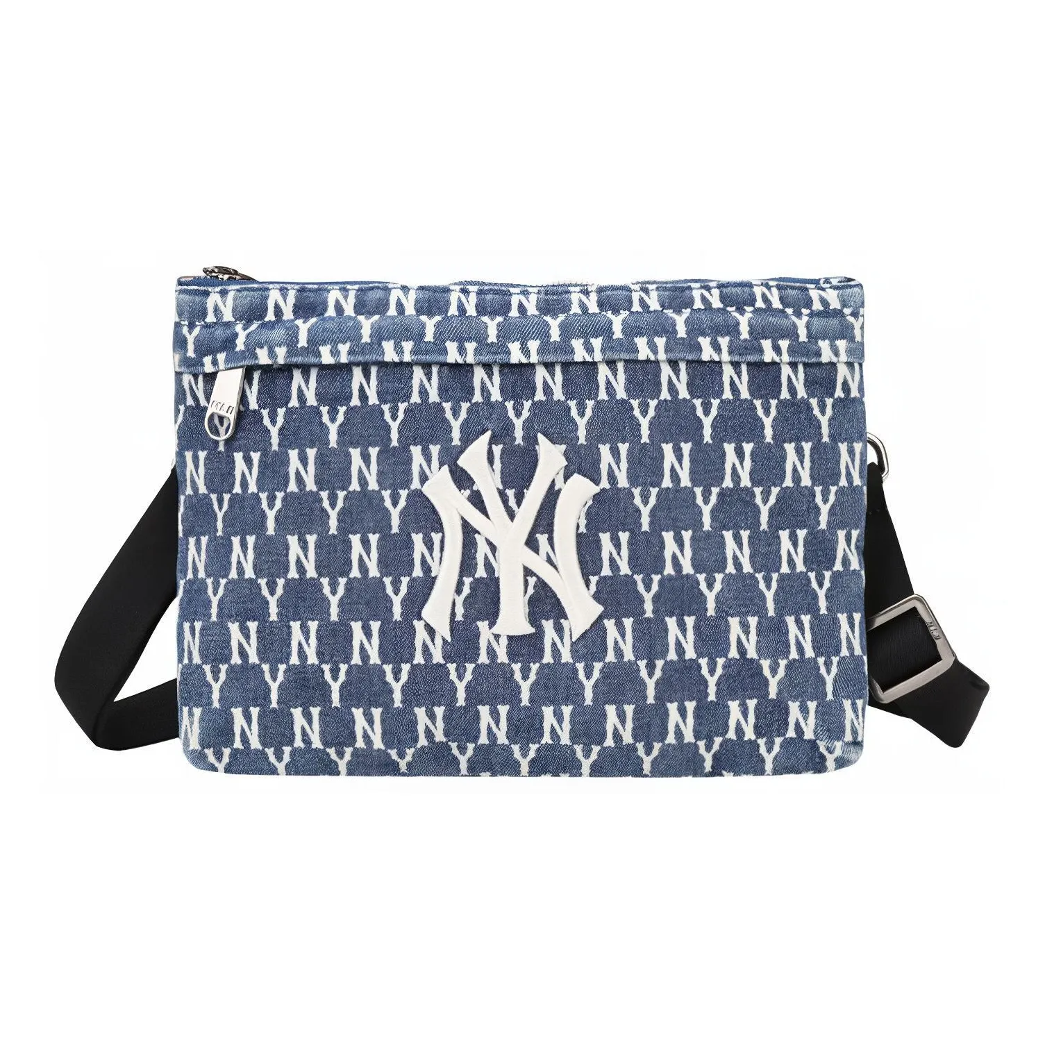 Mlb Base Logo Denim Polyester Crossbody Bag Standard Unisex Denim Blue Mlb Base Logo Деним Полиэстер Сумка через плечо Стандартная Унисекс Джинсовый Синий