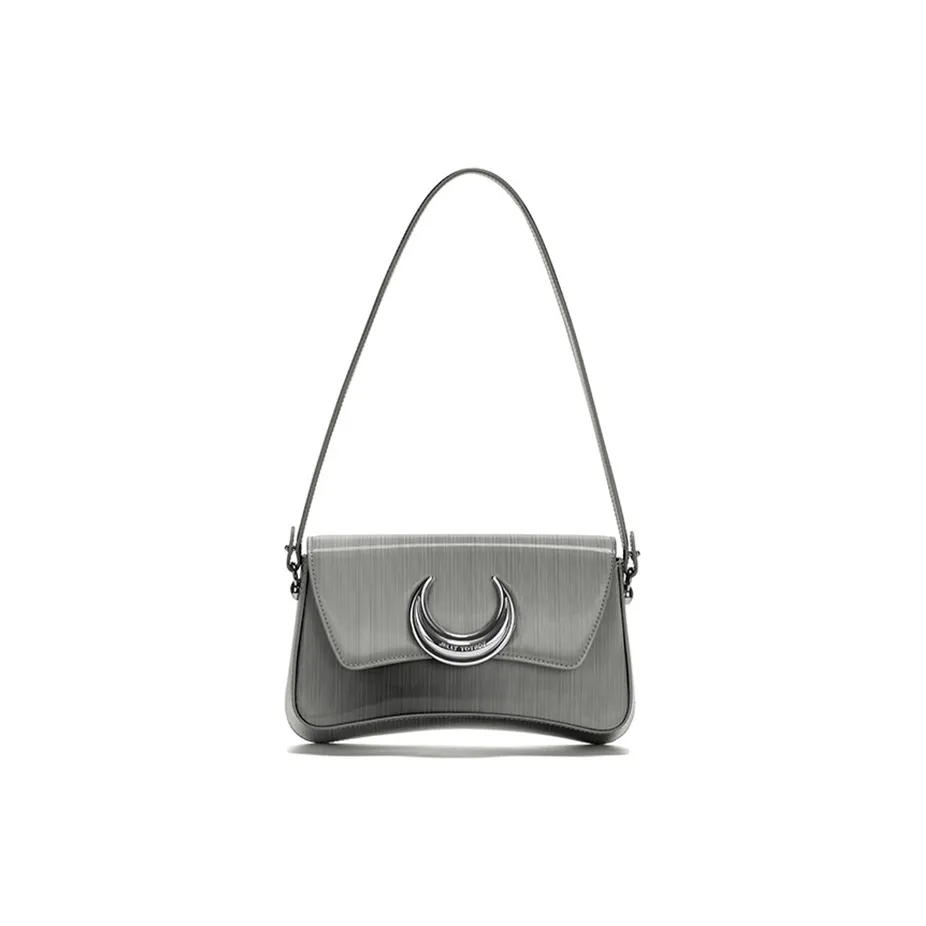 JELLYTOYBOY PU Illusion Moon Bag Hot Girl Bag, Shoulder Bag, Crossbody Bag Women's Space Silver/Pink/Green