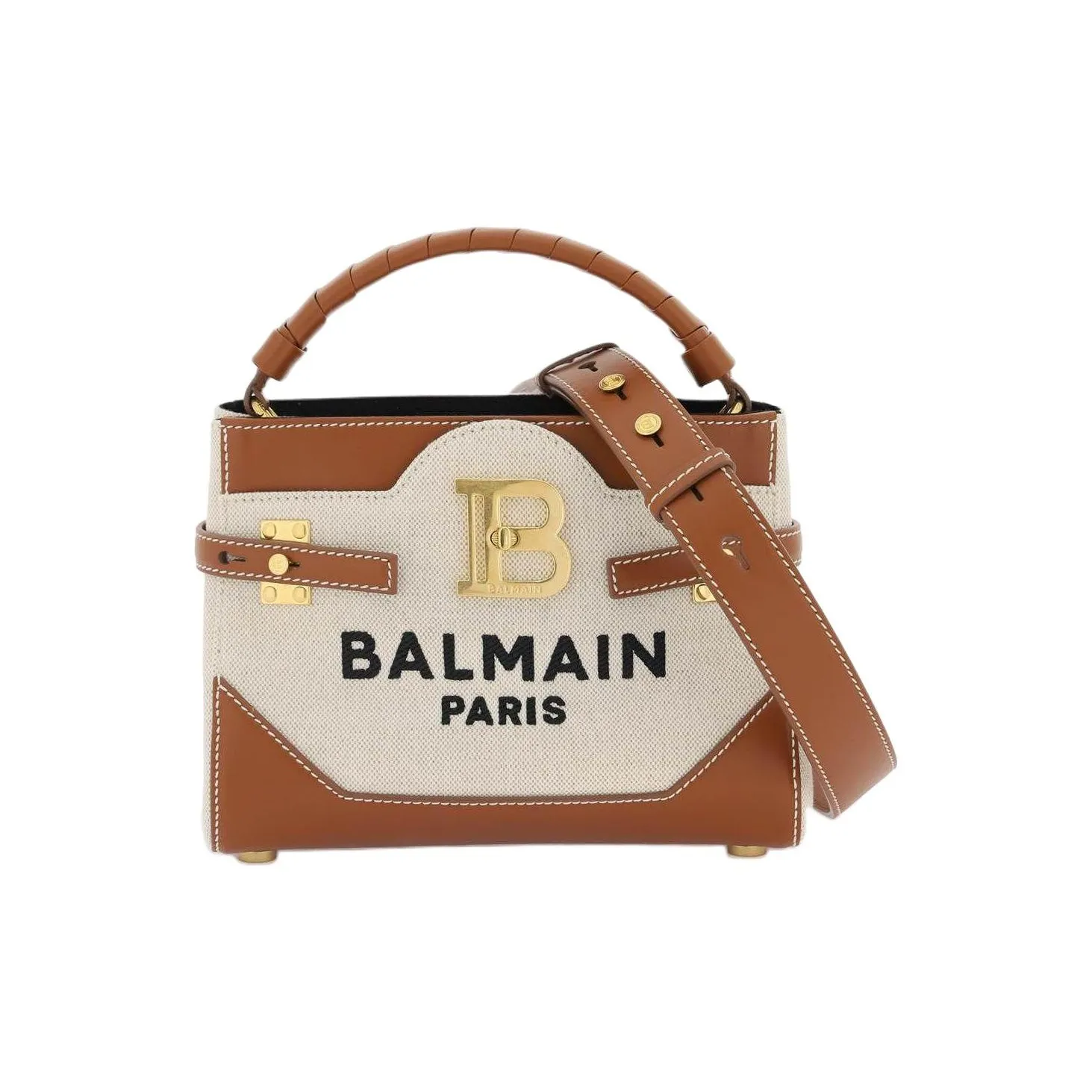 BALMAIN B Buzz 22 Canvas Top Handle Bag
