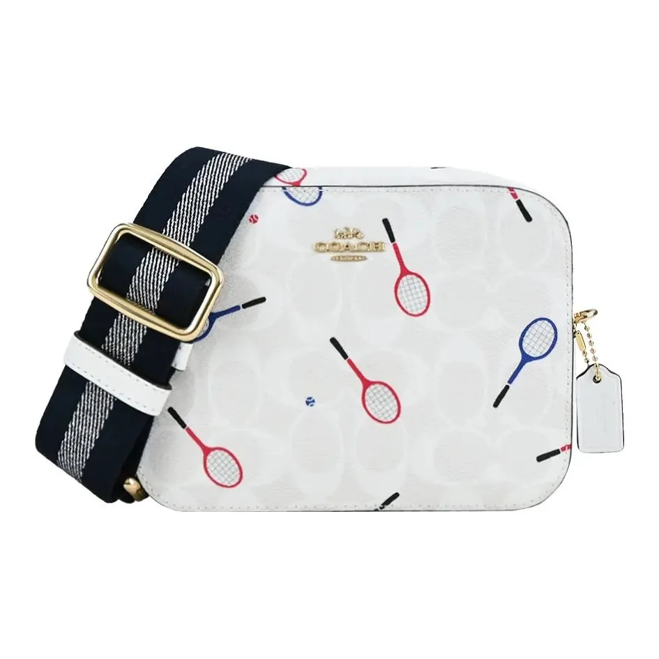 COACH Camera Leather Camera Bag Shoulder Bag Crossbody Bag Small Size Women's White