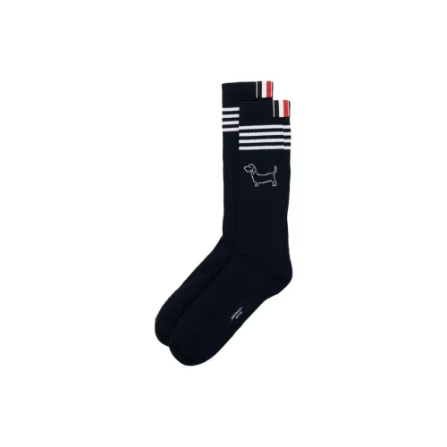 THOM BROWNE Мужские носки до колена, морской синий