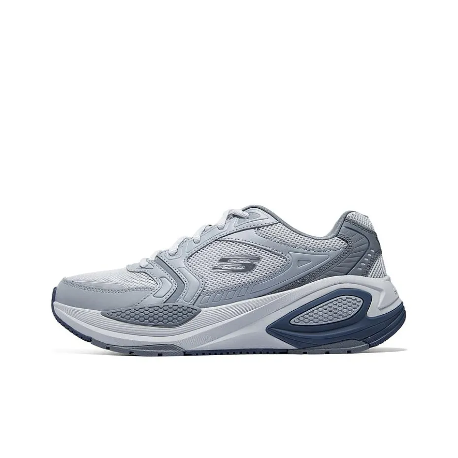 Skechers Амортизация Устойчивый к истиранию Дышащий Поддержка Легкий Отскок Низкий Повседневный Мужской Серый